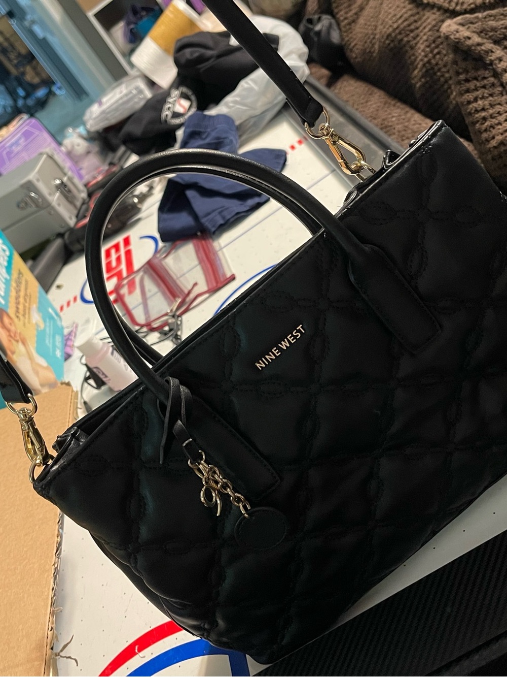 Nine West Quilted Black Handbag